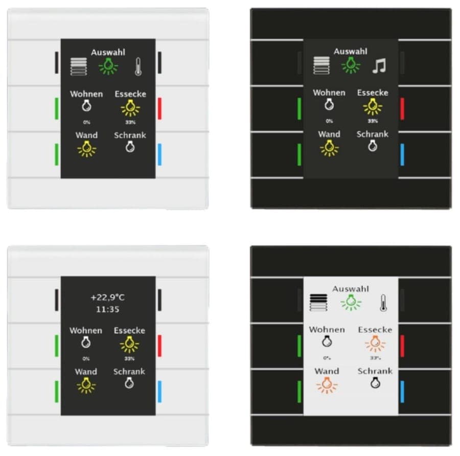 KNX glass push-buttons with display